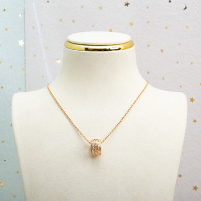 [⭐Marins]PARENTESI NECKLACE PINK GOLD DIAMOND