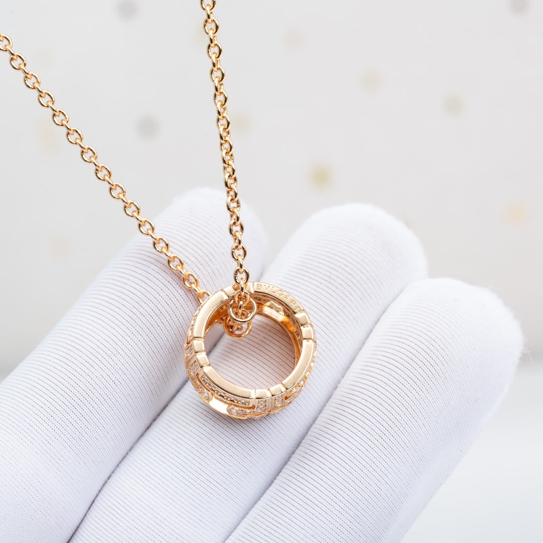 [⭐Marins]PARENTESI NECKLACE PINK GOLD DIAMOND