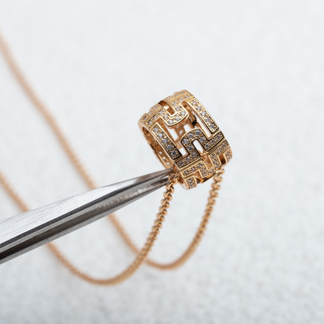 [⭐Marins]PARENTESI NECKLACE PINK GOLD DIAMOND