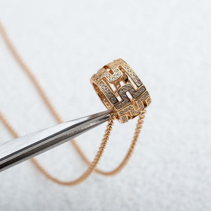 [⭐Marins]PARENTESI NECKLACE PINK GOLD DIAMOND