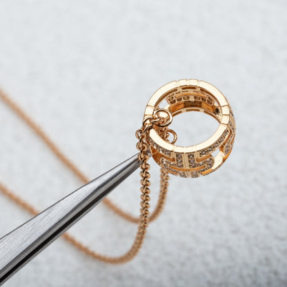 [⭐Marins]PARENTESI NECKLACE PINK GOLD DIAMOND