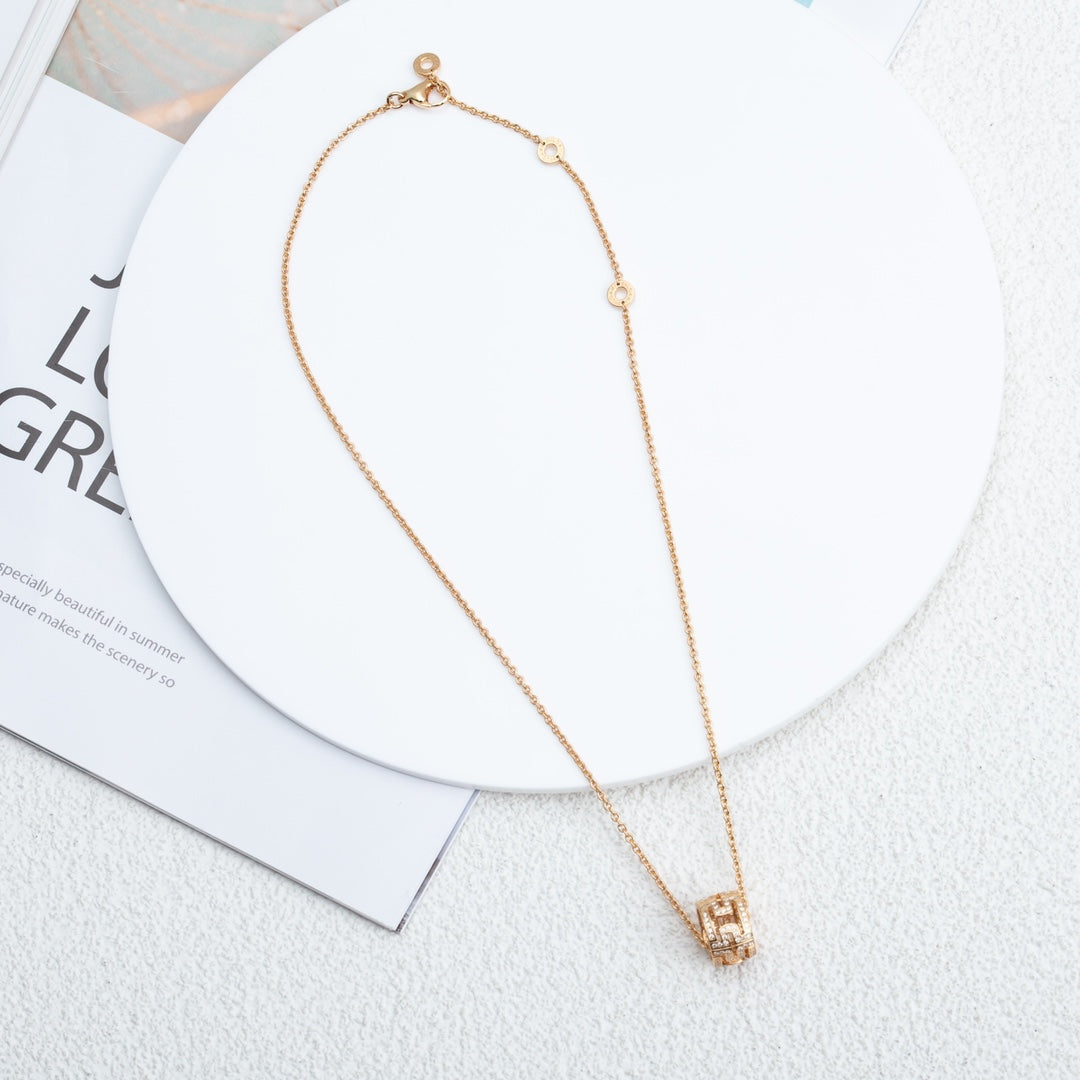 [⭐Marins]PARENTESI NECKLACE PINK GOLD DIAMOND
