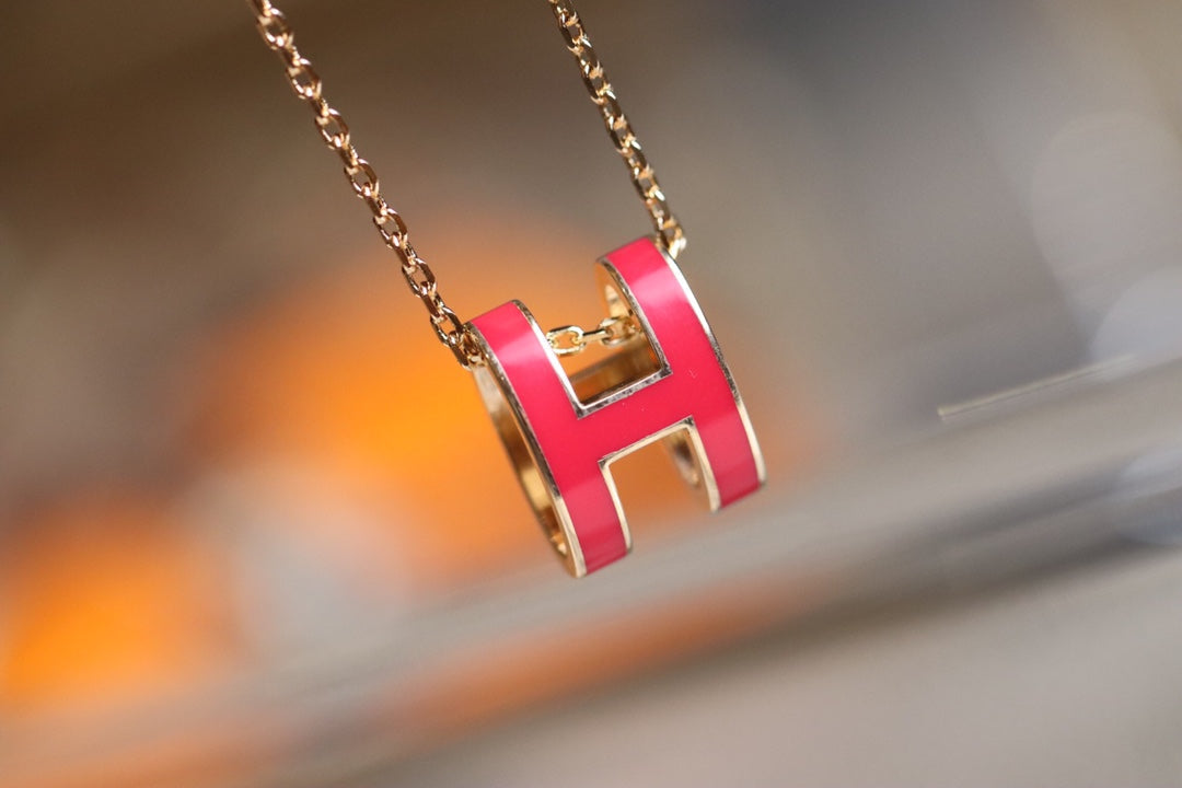 [Marin-Jewelry]POP H PEDANT PINK GOLD