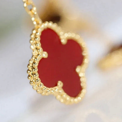 [Marin-Jewelry]CLOVER  2 MOTIF  TIGER EYE CARNELIAN EARRINGS