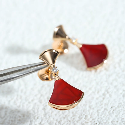 [⭐Marins]DREAM Carnelian PINK GOLD EARRINGS