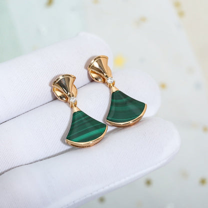 [⭐Marins]DREAM MALACHITE PINK GOLD EARRINGS