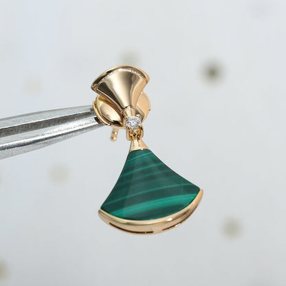 [⭐Marins]DREAM MALACHITE PINK GOLD EARRINGS