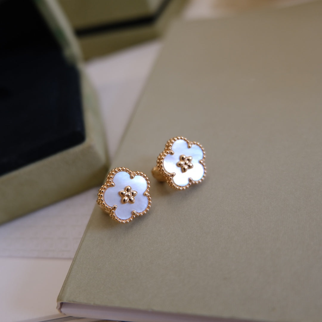 [Marin-Jewelry]LUCKY PINK GOLD WHITE MOP EARRINGS