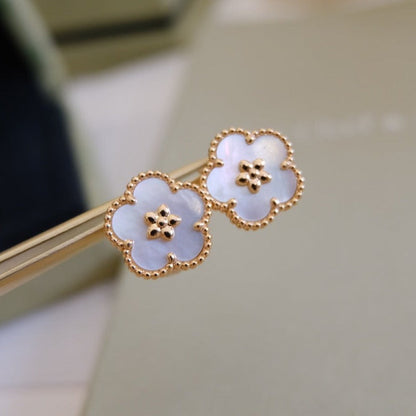 [Marin-Jewelry]LUCKY PINK GOLD WHITE MOP EARRINGS