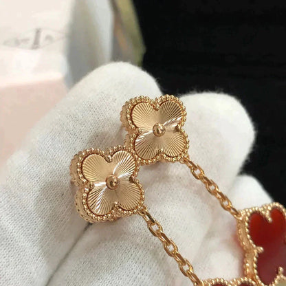 [Marin-Jewelry]CLOVER 2 MOTIF  LASER CARNELIAN EARRINGS