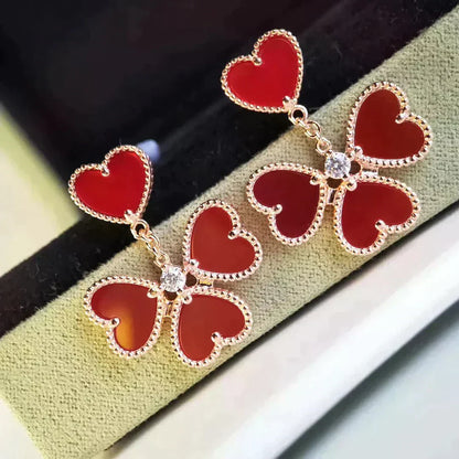 [Marin-Jewelry]SWEET CLOVER CARNELIAN EARRINGS
