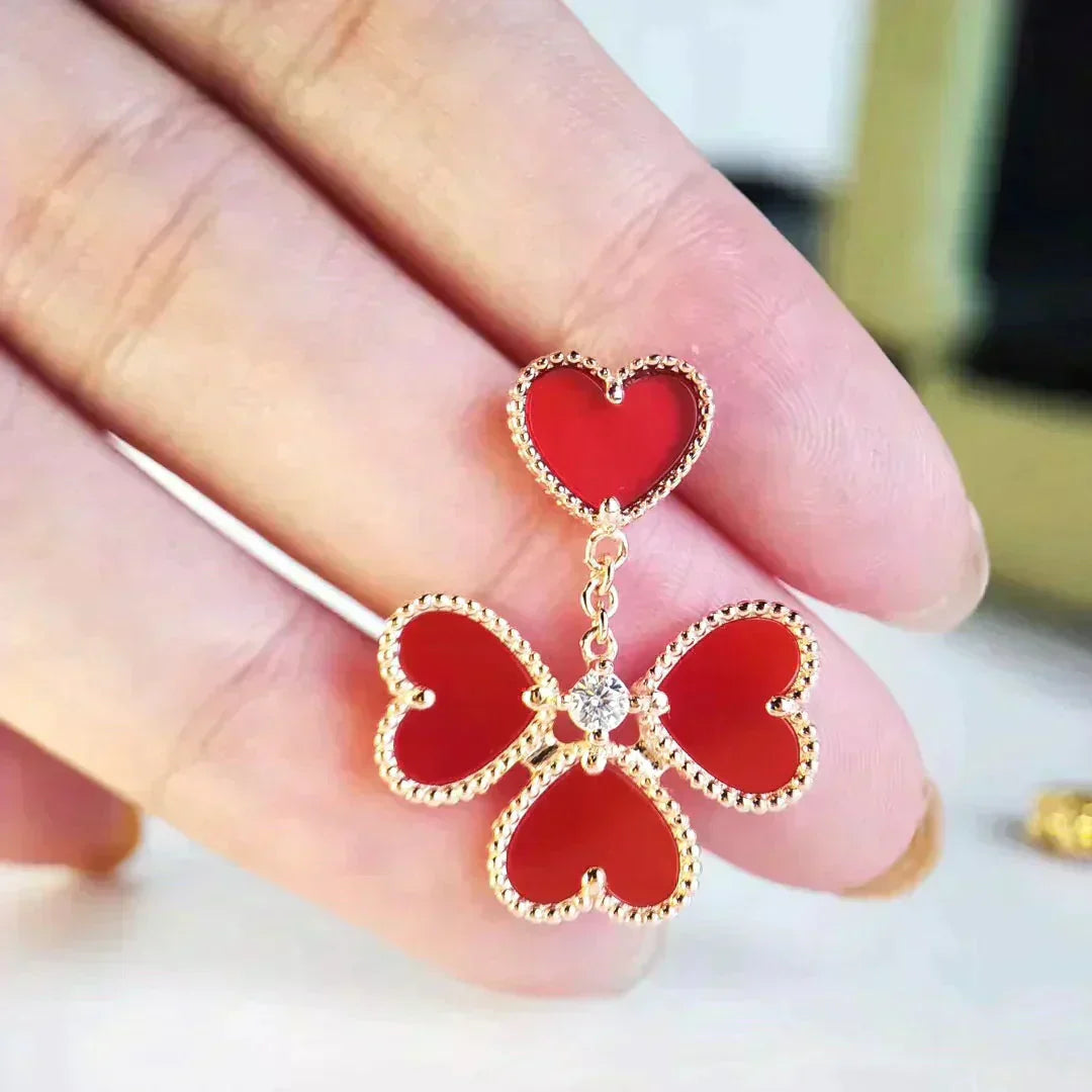 [Marin-Jewelry]SWEET CLOVER CARNELIAN EARRINGS