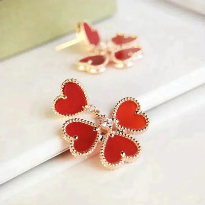 [Marin-Jewelry]SWEET CLOVER CARNELIAN EARRINGS