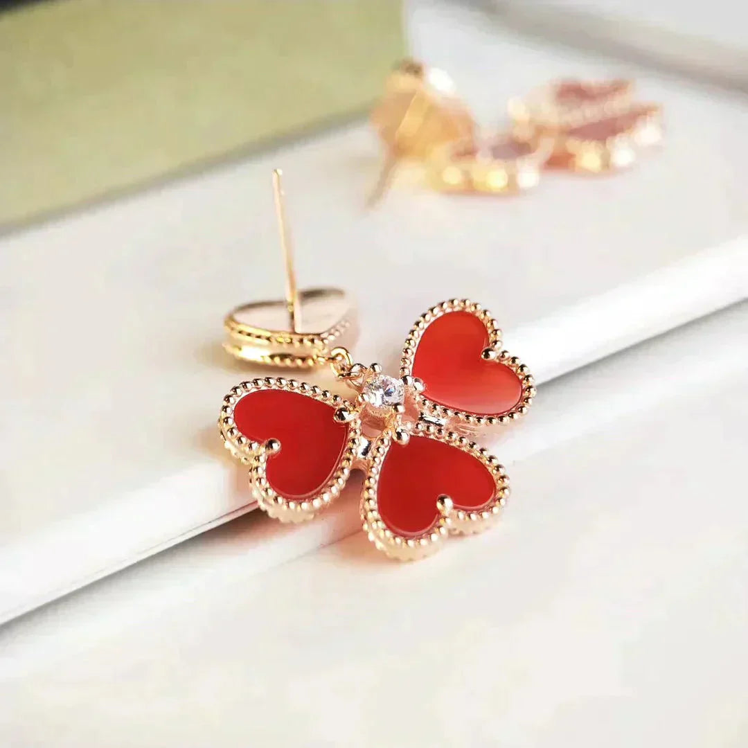 [Marin-Jewelry]SWEET CLOVER CARNELIAN EARRINGS