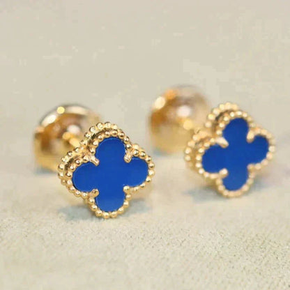 [Marin-Jewelry]CLOVER MINI 9.5MM TURQUOISE EARRINGS