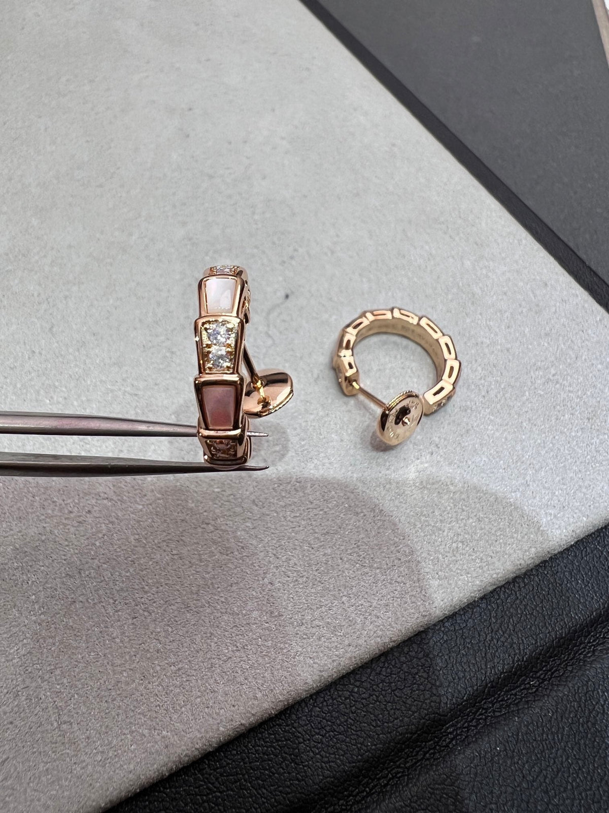 [⭐Marins]SERPENTI MOP PINK GOLD EARRINGS