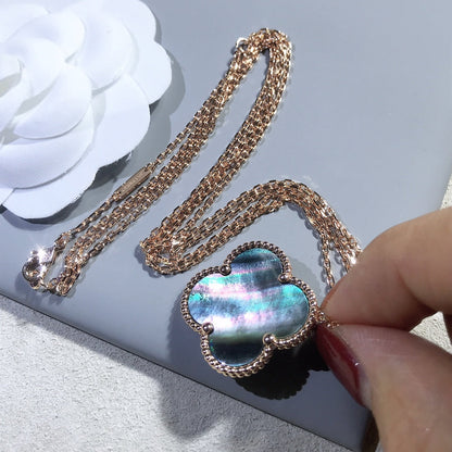 [Marin-Bijoux]COLLIER TRÈFLE 25MM OR NOP NOIR GRAND TRÈFLE