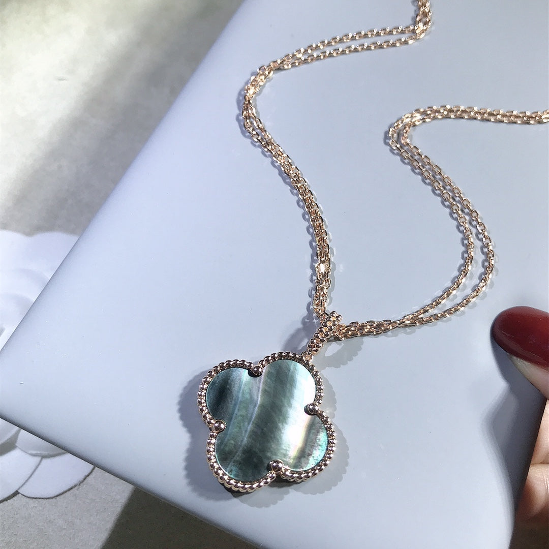 [Marin-Bijoux]COLLIER TRÈFLE 25MM OR NOP NOIR GRAND TRÈFLE