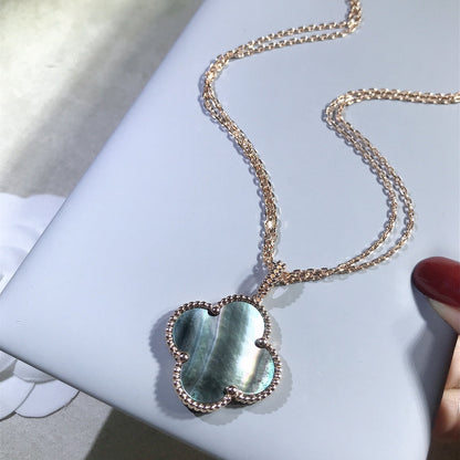 [Marin-Bijoux]COLLIER TRÈFLE 25MM OR NOP NOIR GRAND TRÈFLE