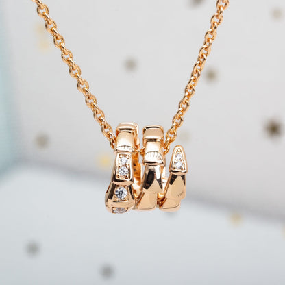 [⭐Marins]SERPENTI PINK GOLD NECKLACE DIAMOND