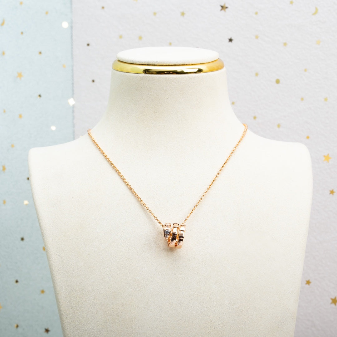 [⭐Marins]SERPENTI PINK GOLD NECKLACE DIAMOND