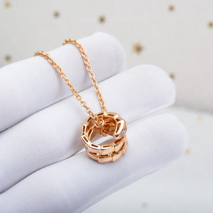 [⭐Marins]SERPENTI PINK GOLD NECKLACE DIAMOND