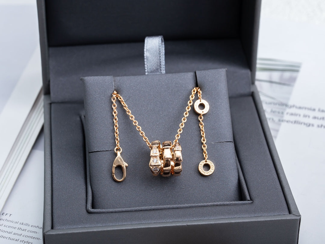 [⭐Marins]SERPENTI PINK GOLD NECKLACE DIAMOND