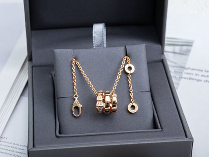 [⭐Marins]SERPENTI PINK GOLD NECKLACE DIAMOND