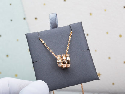 [⭐Marins]SERPENTI PINK GOLD NECKLACE DIAMOND