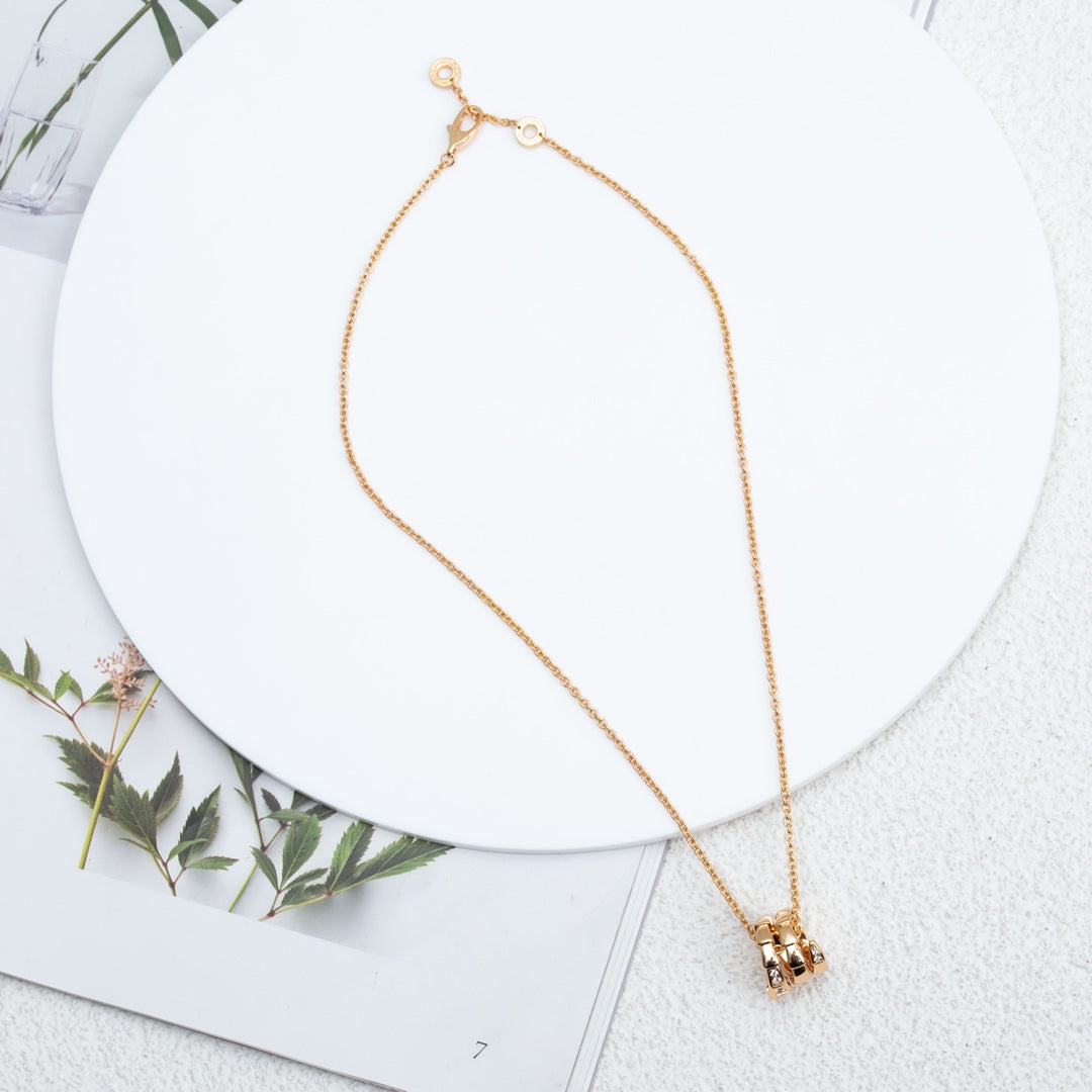 [⭐Marins]SERPENTI PINK GOLD NECKLACE DIAMOND