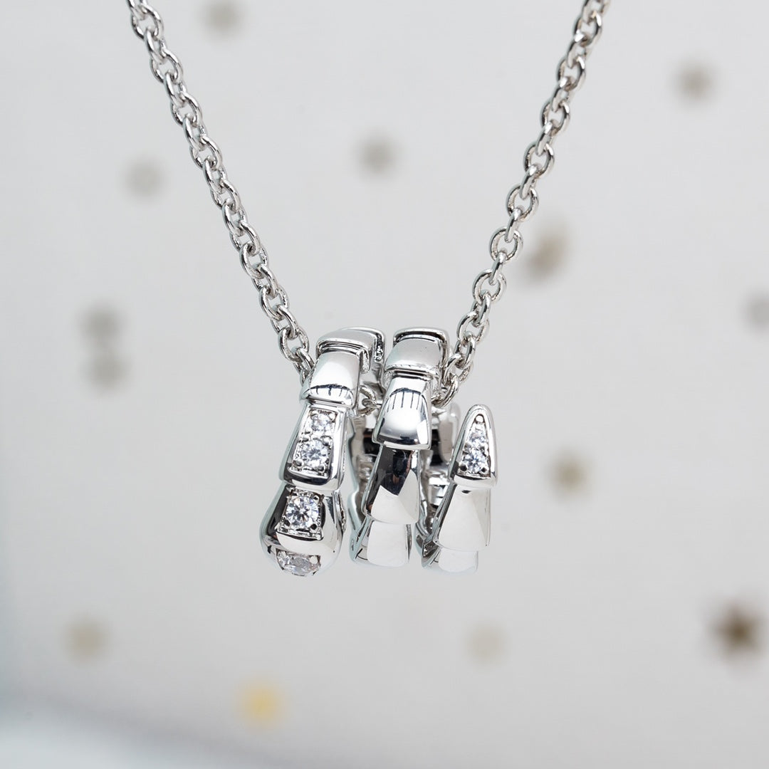 [⭐Marins]SERPENTI SILVER NECKLACE DIAMOND