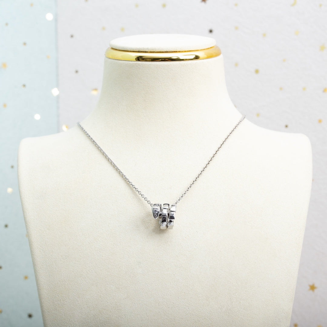 [⭐Marins]SERPENTI SILVER NECKLACE DIAMOND