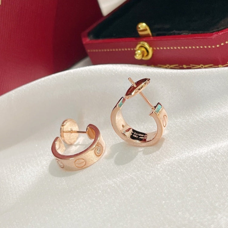 [Marin-Jewelry]LOVE EARRINGS 5.7MM 2 DIAMONDS