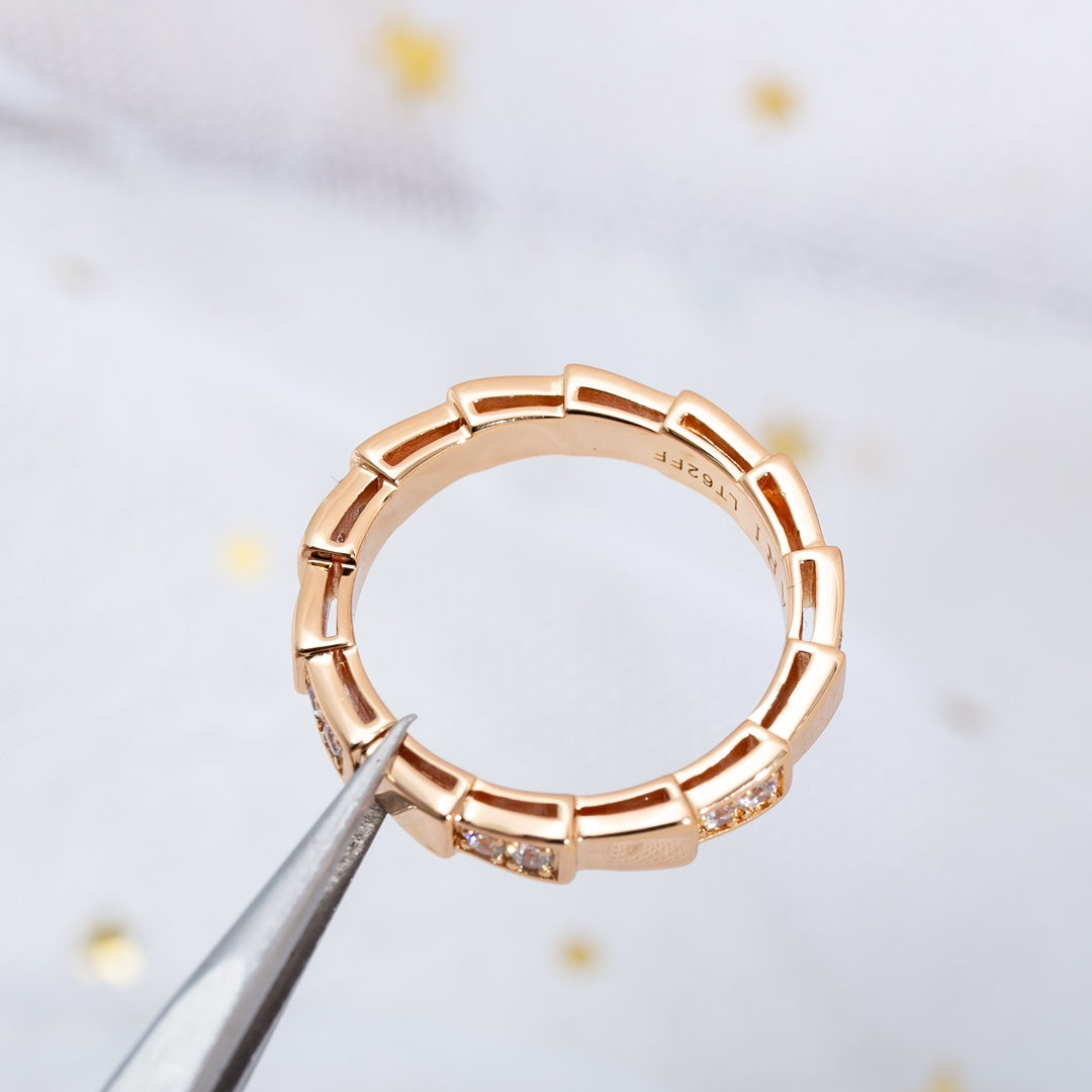 [⭐Marins]SERPENTI RING PINK GOLD  3MM