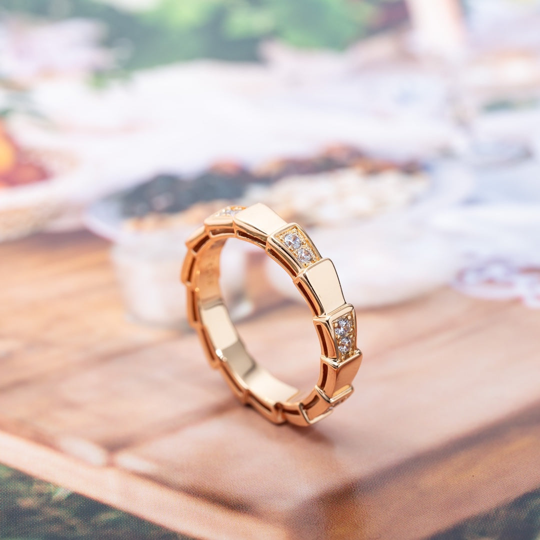 [⭐Marins]SERPENTI RING PINK GOLD  3MM