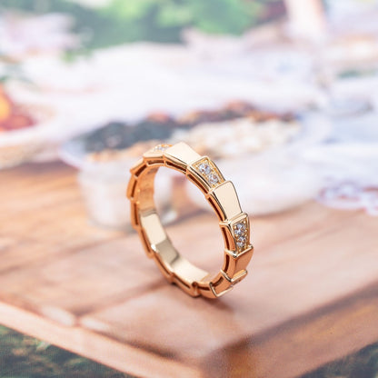 [⭐Marins]SERPENTI RING PINK GOLD  3MM