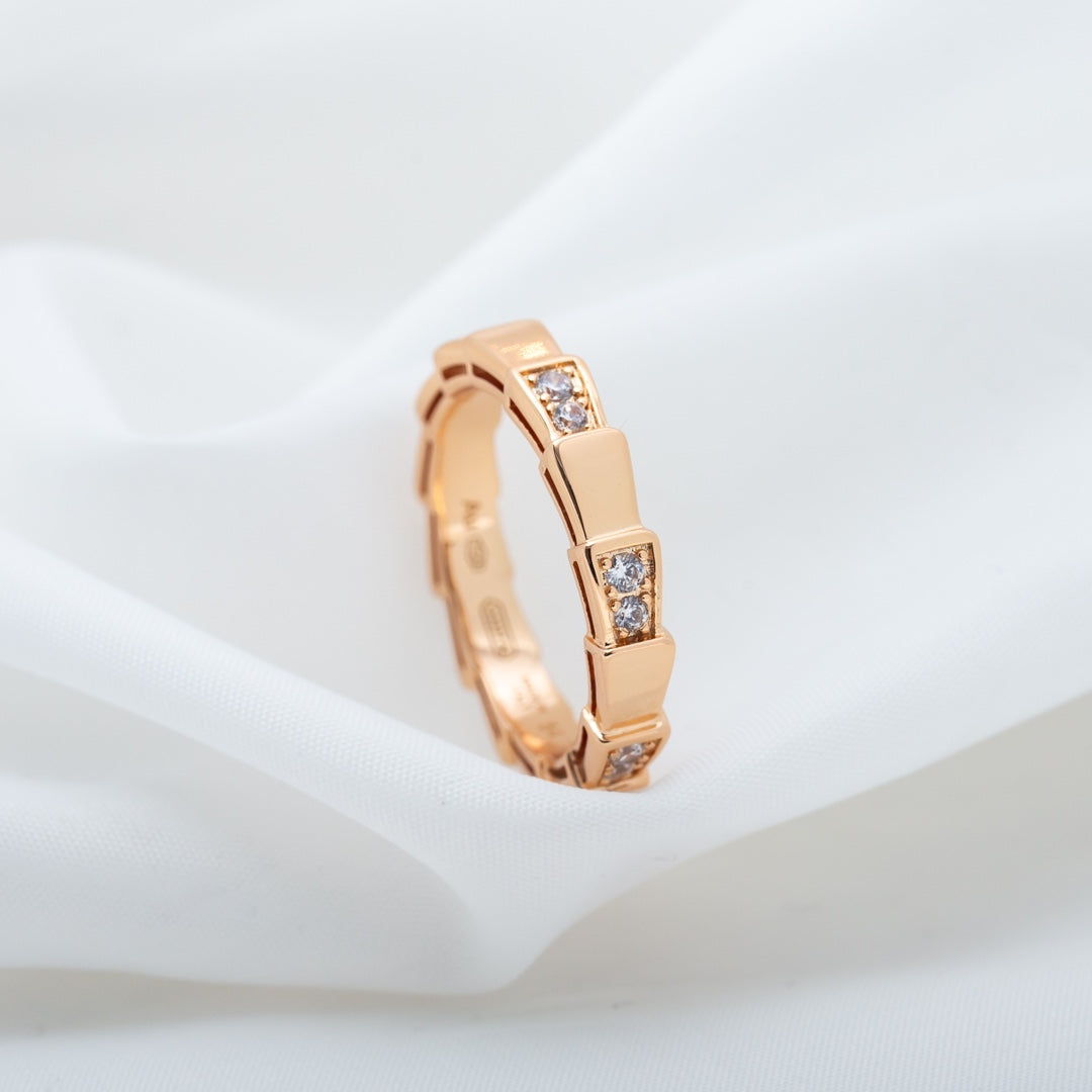 [⭐Marins]SERPENTI RING PINK GOLD  3MM