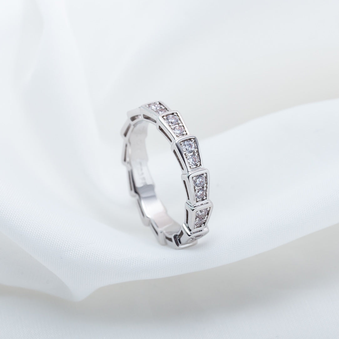 [⭐Marins]SERPENTI RING SILVER DIAMOND PAVED 3MM