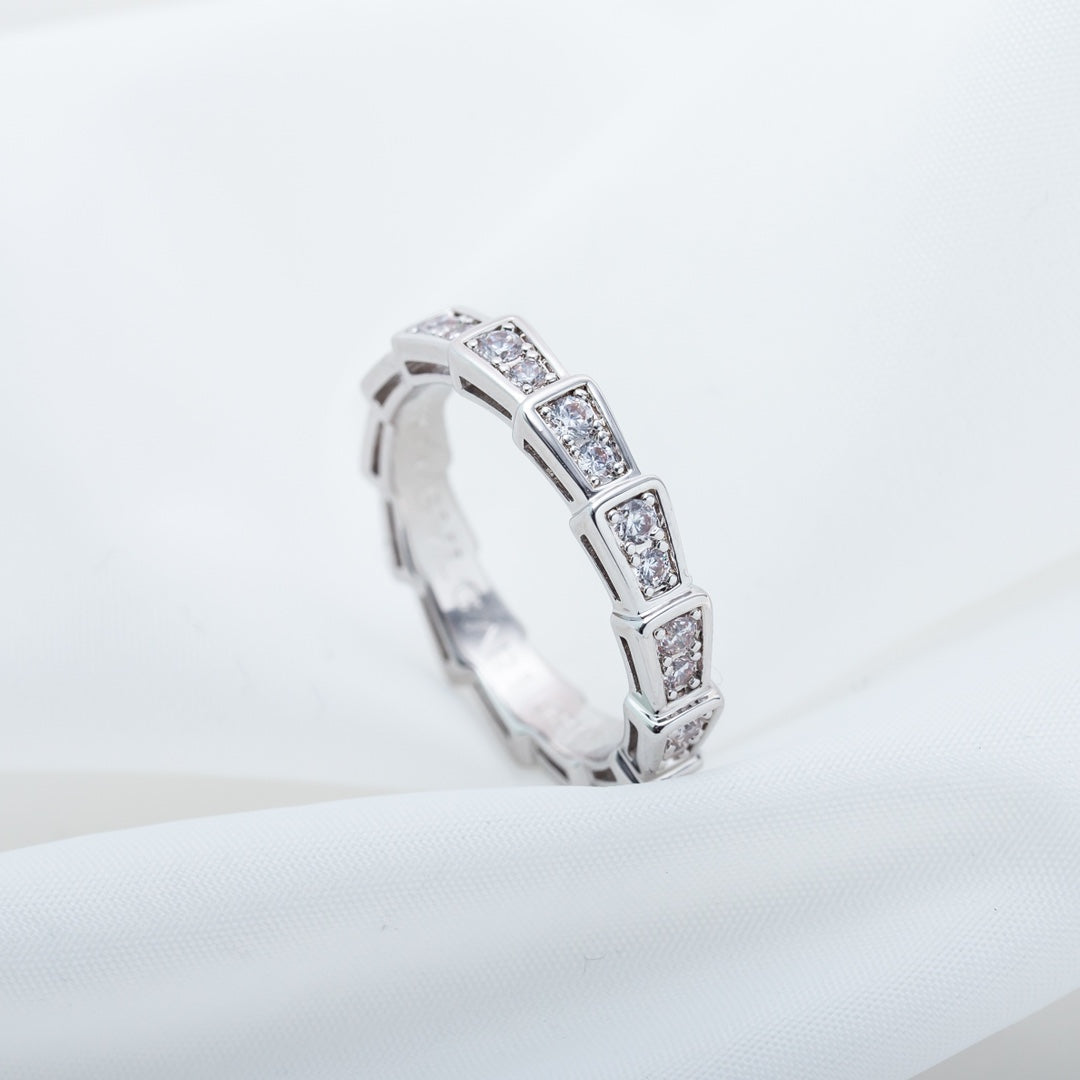 [⭐Marins]SERPENTI RING SILVER DIAMOND PAVED 3MM