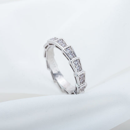 [⭐Marins]SERPENTI RING SILVER DIAMOND PAVED 3MM