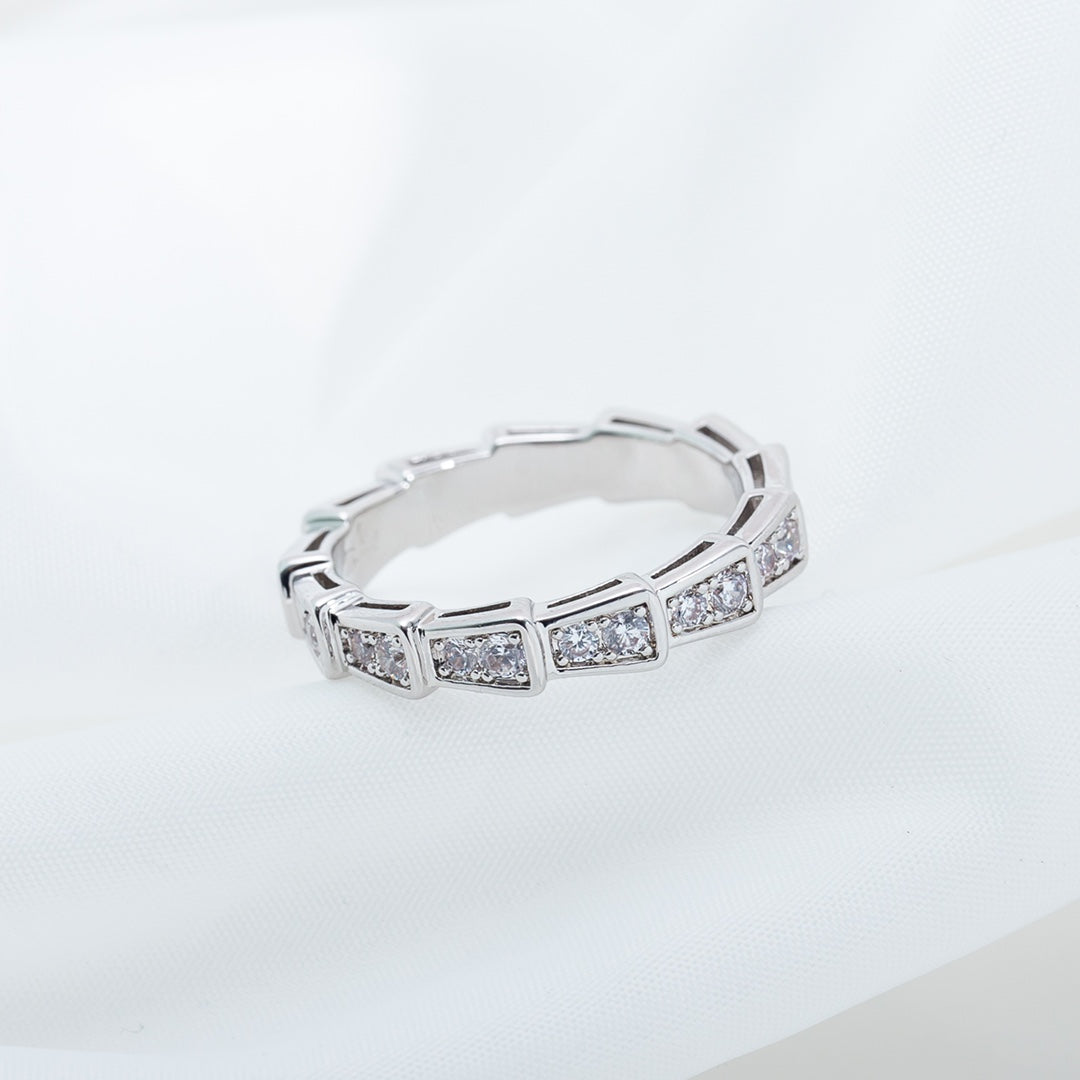 [⭐Marins]SERPENTI RING SILVER DIAMOND PAVED 3MM