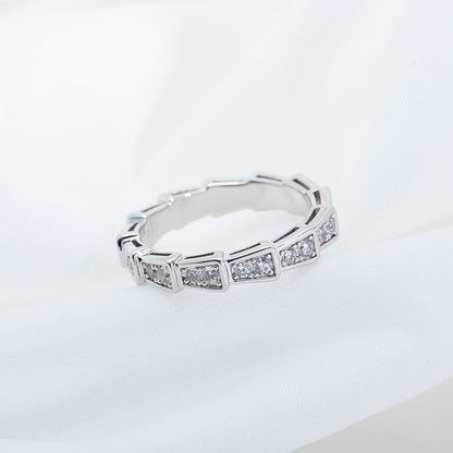 [⭐Marins]SERPENTI RING SILVER DIAMOND PAVED 3MM