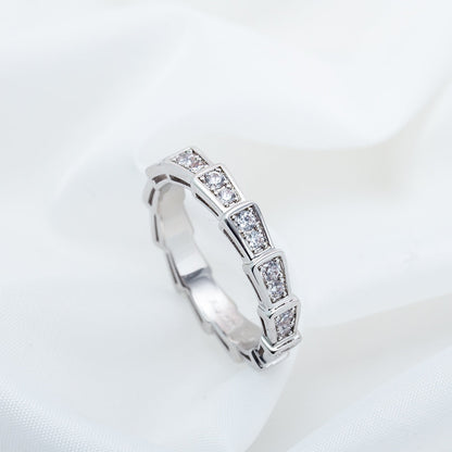 [⭐Marins]SERPENTI RING SILVER DIAMOND PAVED 3MM
