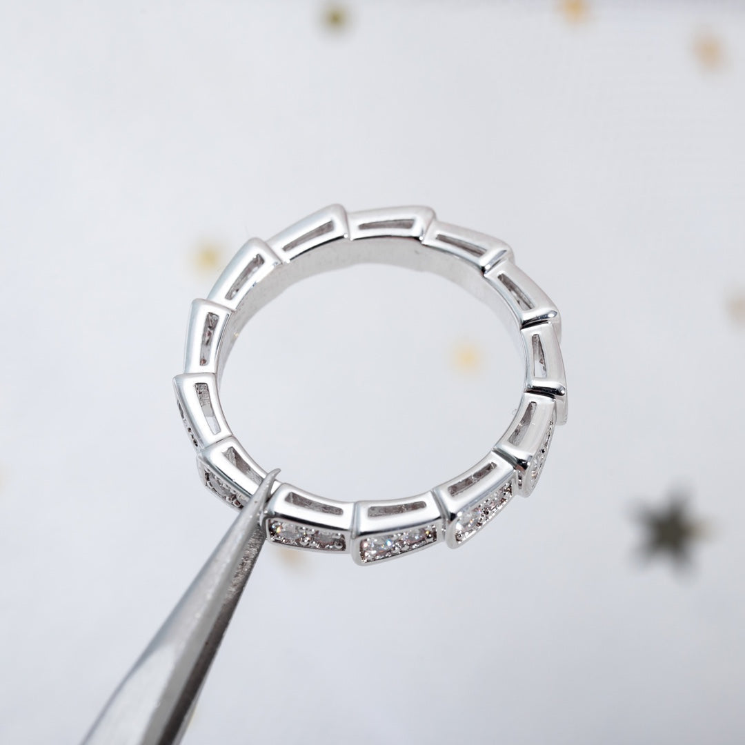 [⭐Marins]SERPENTI RING SILVER DIAMOND PAVED 3MM