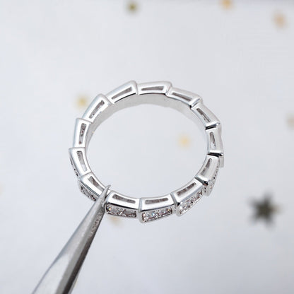 [⭐Marins]SERPENTI RING SILVER DIAMOND PAVED 3MM