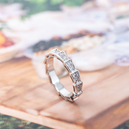 [⭐Marins]SERPENTI RING SILVER DIAMOND PAVED 3MM