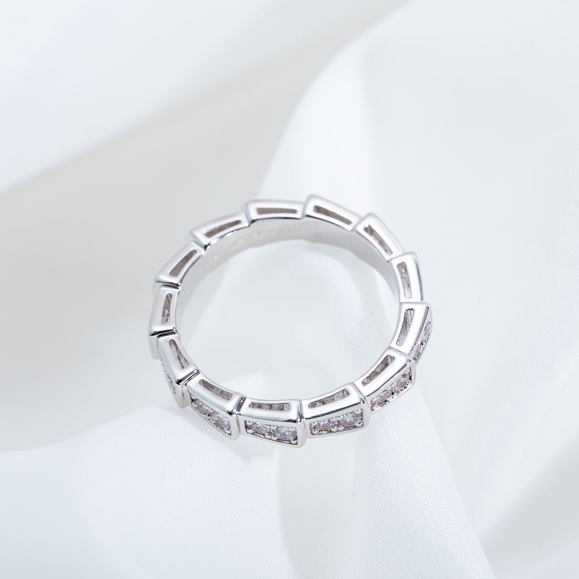 [⭐Marins]SERPENTI RING SILVER DIAMOND PAVED 3MM