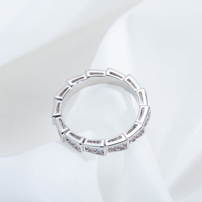 [⭐Marins]SERPENTI RING SILVER DIAMOND PAVED 3MM