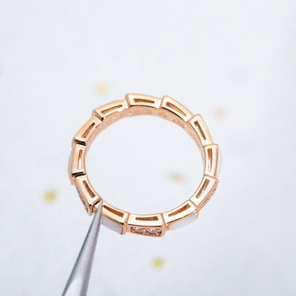 [⭐Marins]SERPENTI RING PINK GOLD DIAMOND MOP 3MM