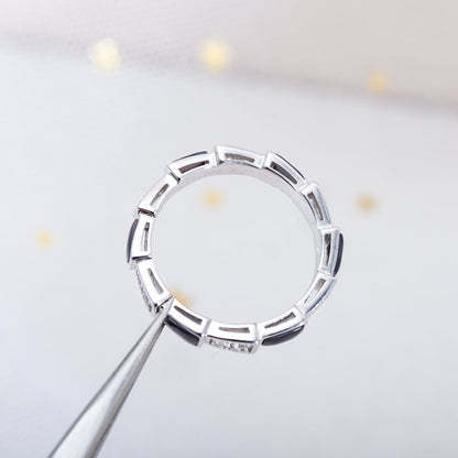 [⭐Marins]SERPENTI RING SILVER  DIAMOND BLACK MOP 3MM